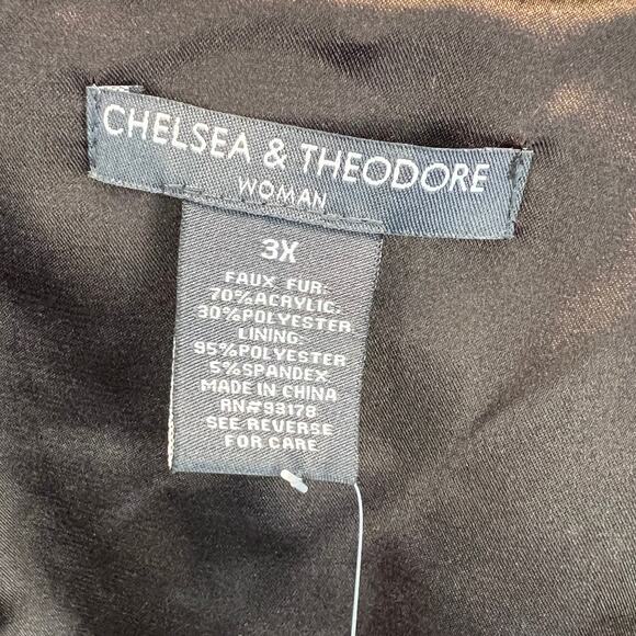 NWT Chelsea & Theodore Faux Fur Vest Womens Size 3X Brown Combo Lined Layering - Picture 6 of 7